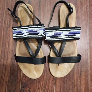 Ugg size 8 beaded sandals with slingback buckle